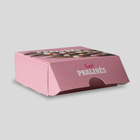 Snack Verpackung mit Klappdeckel (10,5 x 10,5 x 3,2 cm), Lasche