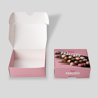 Snack Verpackung mit Klappdeckel (10,5 x 10,5 x 3,2 cm), geöffnet