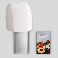 Snack Verpackung mit Klappdeckel (13,5 x 9,5 x 5 cm), geöffnet