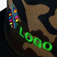 Snapback Camo Cap, mit ZWEI Stickpositionen, Detailansicht
