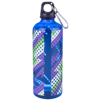 Sportflasche aus RPET mit Aluminiumkarabiner, 600 ml