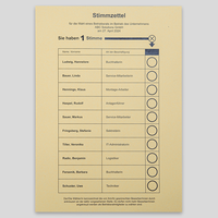 Stimmzettel, bedruckt