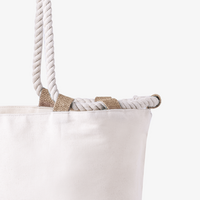 Strandtasche mit Kordelgriffen und Juteboden, Detailansicht
