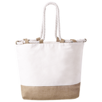 Strandtasche mit Kordelgriffen und Juteboden