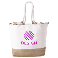 Strandtasche mit Kordelgriffen und Juteboden