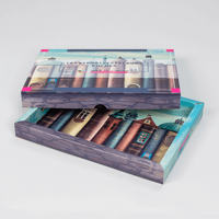 Transportverpackung für Bücher, Deckel auf Schachtelboden angelehnt, rechteckig, Motiv Bücher in Häuseroptik