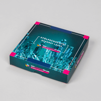 Stülpdeckelschachtel Quadrat gross, zusammengebaute Schachtel, farblich in grün, Kristallabbildung