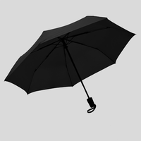 Taschenschirm, geoeffnet, Schwarz