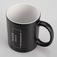 Tasse außen SCHWARZ, innen weiß mit einseitiger Lasergravur