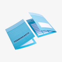 Terminkarte, gefalzt auf DIN A6 (10,5 x 14,8 cm), vertikaler Mittelfalz, 4-seitig, 4/4-farbig, geschlossen