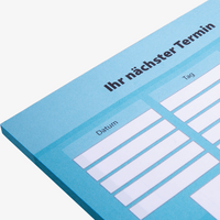 Terminzettelblock, farbig bedruckt, detail