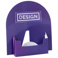 Thekendisplay rund mit Flyerhalter, DIN A5, 4/0-farbig einseitig bedruckt