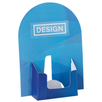 Thekendisplay rund mit Flyerhalter, DIN lang, 4/0-farbig einseitig bedruckt