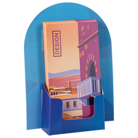 Thekendisplay rund mit Flyerhalter, DIN lang, 4/0-farbig einseitig bedruckt