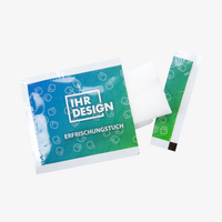 Erfrischungstuch, farbig bedruckt, Motiv, Offen