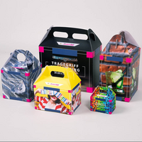 Tragegriffverpackung, farbig bedruckt, Motiv, verschiedene Formen