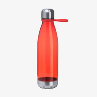 Transparente Sportflasche 700 ml rot