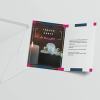 Karte, farbig bedruckt, liegend, aufgeklappt