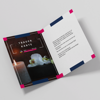 Karte, farbig bedruckt, liegend, aufgeklappt