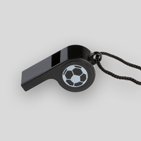 Trillerpfeife, schwarz, seitlich, weiß bedruckt