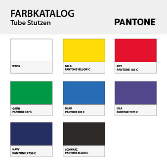 Tube-Stutzen, 4/0-farbig bedruckt, Detail Druck, Farbauswahl