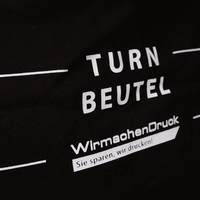 Turnbeutel, bedruckt, schwarz 