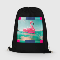 Turnbeutel, farbig bedruck, Schwarz