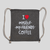 Turnbeutel, farbig bedruckt, schwarz