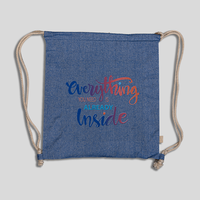 Turnbeutel, farbig bedruckt, blau