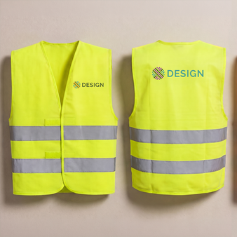 Unisex-Signalweste, beidseitig bedruckt, Brust und R&uuml;cken