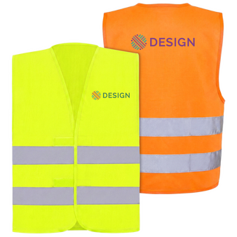 Unisex-Signalweste, beidseitig bedruckt, Brust und R&uuml;cken