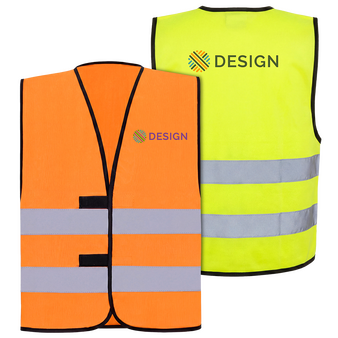 Unisex-Signalweste, beidseitig bedruckt, Brust und R&uuml;cken