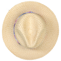 Unisex-Strohhut aus Kunstfasern mit bedrucktem Hutband