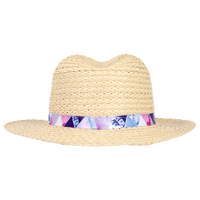 Unisex-Strohhut aus Kunstfasern mit bedrucktem Hutband