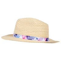 Unisex-Strohhut aus Kunstfasern mit bedrucktem Hutband