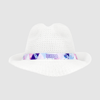 Unisex-Strohhut aus Polyester mit bedrucktem Hutband