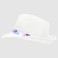 Unisex-Strohhut aus Polyester mit bedrucktem Hutband