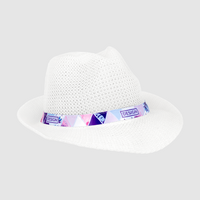 Unisex-Strohhut aus Polyester mit bedrucktem Hutband
