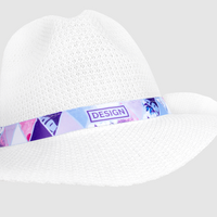 Unisex-Strohhut aus Polyester mit bedrucktem Hutband