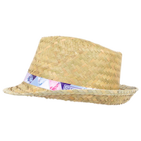 Unisex-Trilby-Palmblatthut mit bedrucktem Hutband