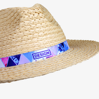 Unisex-Trilby-Strohhut aus synthetischem Papier mit bedrucktem Hutband