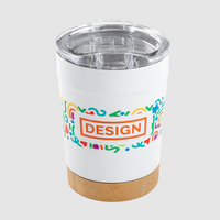 Vakuumisolierter Edelstahlbecher mit Bambusboden bedruckt