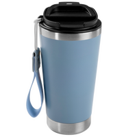 Vakuumisolierter Edelstahlbecher mit Trageschlaufe unbedruckt