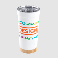 Vakuumisolierter XL-Edelstahlbecher mit Bambusboden bedruckt