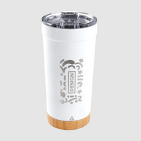 Vakuumisolierter XL-Edelstahlbecher mit Bambusboden graviert
