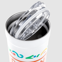 Vakuumisolierter XL-Edelstahlbecher mit Bambusboden bedruckt