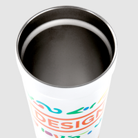 Vakuumisolierter XL-Edelstahlbecher mit Bambusboden bedruckt