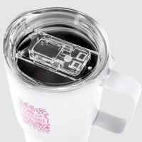 Vakuumisolierter XL-Edelstahlbecher mit Griff bedruckt