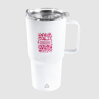 Vakuumisolierter XL-Edelstahlbecher mit Griff bedruckt