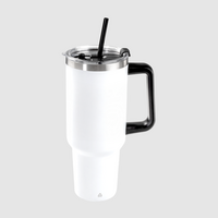 Vakuumisolierter XXL-Edelstahlbecher mit Griff unbedruckt